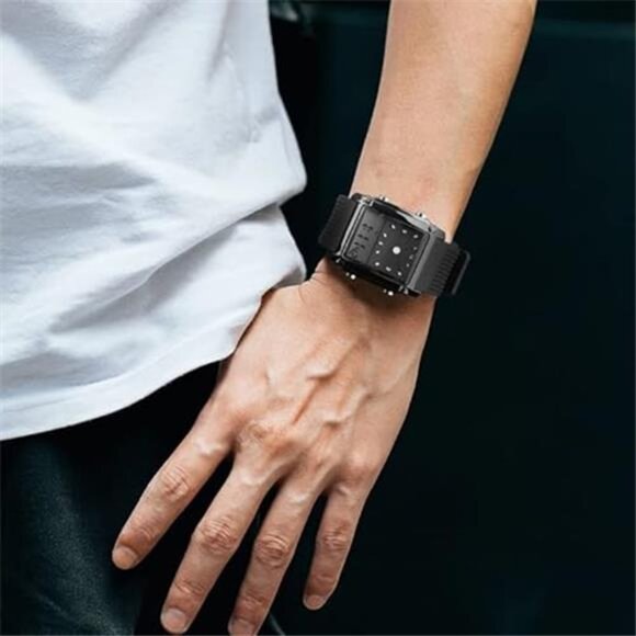 Men's Rectangle Dial Sports Wrist Watches with 7 Colors Optional LED Backlight - Picture 5 of 7